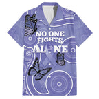 Australia Stomach Cancer Awareness Family Matching Summer Maxi Dress and Hawaiian Shirt No One Fights Alone Aboriginal Art