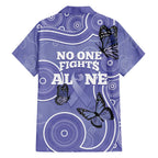 Australia Stomach Cancer Awareness Family Matching Summer Maxi Dress and Hawaiian Shirt No One Fights Alone Aboriginal Art