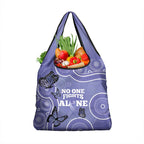 Australia Stomach Cancer Awareness Grocery Bag No One Fights Alone Aboriginal Art