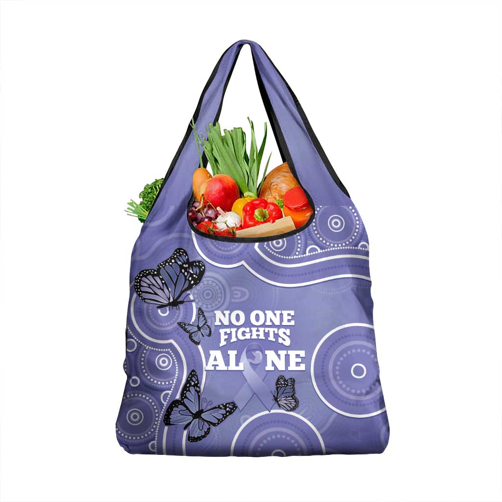 Australia Stomach Cancer Awareness Grocery Bag No One Fights Alone Aboriginal Art