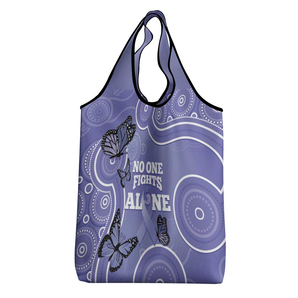 Australia Stomach Cancer Awareness Grocery Bag No One Fights Alone Aboriginal Art