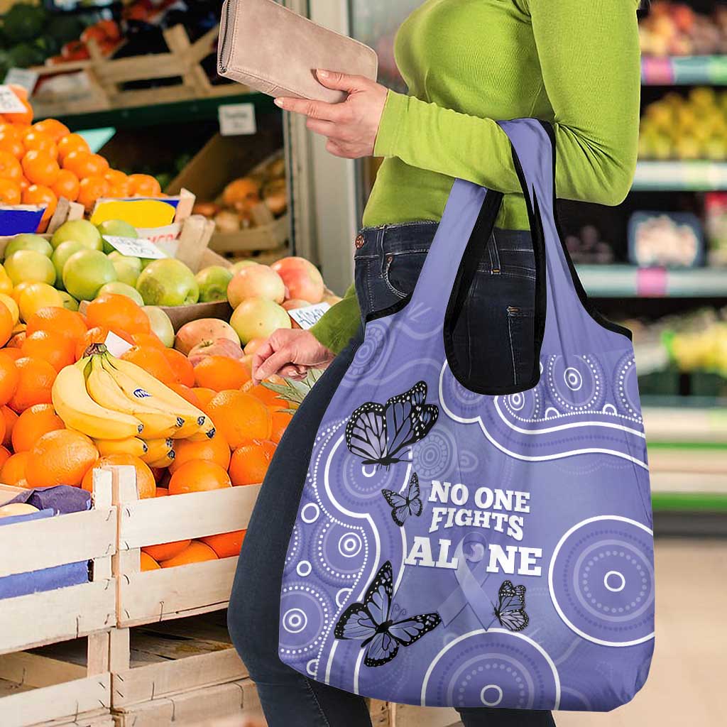 Australia Stomach Cancer Awareness Grocery Bag No One Fights Alone Aboriginal Art