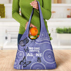 Australia Stomach Cancer Awareness Grocery Bag No One Fights Alone Aboriginal Art