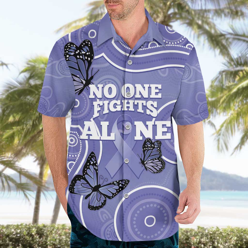 Australia Stomach Cancer Awareness Hawaiian Shirt No One Fights Alone Aboriginal Art