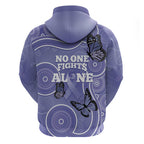 Australia Stomach Cancer Awareness Hoodie No One Fights Alone Aboriginal Art
