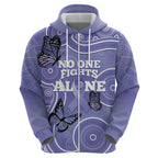 Australia Stomach Cancer Awareness Hoodie No One Fights Alone Aboriginal Art