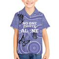 Australia Stomach Cancer Awareness Kid Hawaiian Shirt No One Fights Alone Aboriginal Art