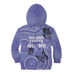 Australia Stomach Cancer Awareness Kid Hoodie No One Fights Alone Aboriginal Art