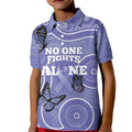 Australia Stomach Cancer Awareness Kid Polo Shirt No One Fights Alone Aboriginal Art