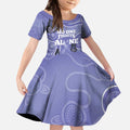 Australia Stomach Cancer Awareness Kid Short Sleeve Dress No One Fights Alone Aboriginal Art