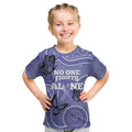 Australia Stomach Cancer Awareness Kid T Shirt No One Fights Alone Aboriginal Art