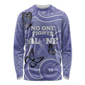 Australia Stomach Cancer Awareness Long Sleeve Shirt No One Fights Alone Aboriginal Art
