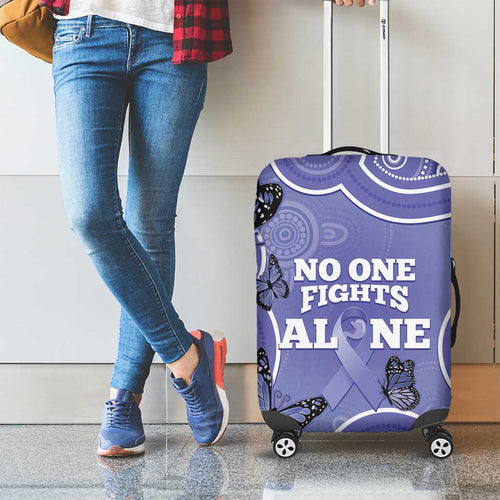 Australia Stomach Cancer Awareness Luggage Cover No One Fights Alone Aboriginal Art