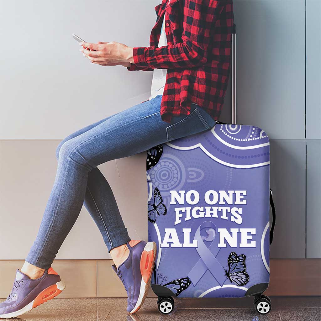 Australia Stomach Cancer Awareness Luggage Cover No One Fights Alone Aboriginal Art