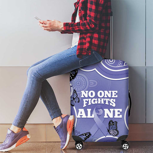 Australia Stomach Cancer Awareness Luggage Cover No One Fights Alone Aboriginal Art