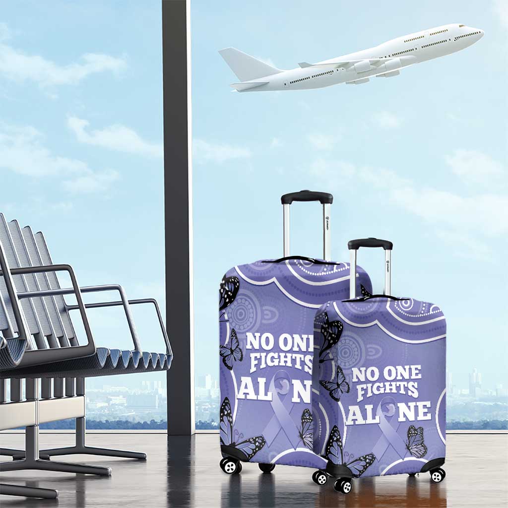 Australia Stomach Cancer Awareness Luggage Cover No One Fights Alone Aboriginal Art