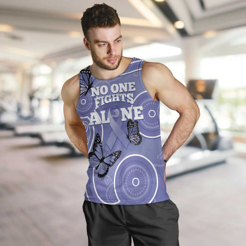 Australia Stomach Cancer Awareness Men Tank Top No One Fights Alone Aboriginal Art