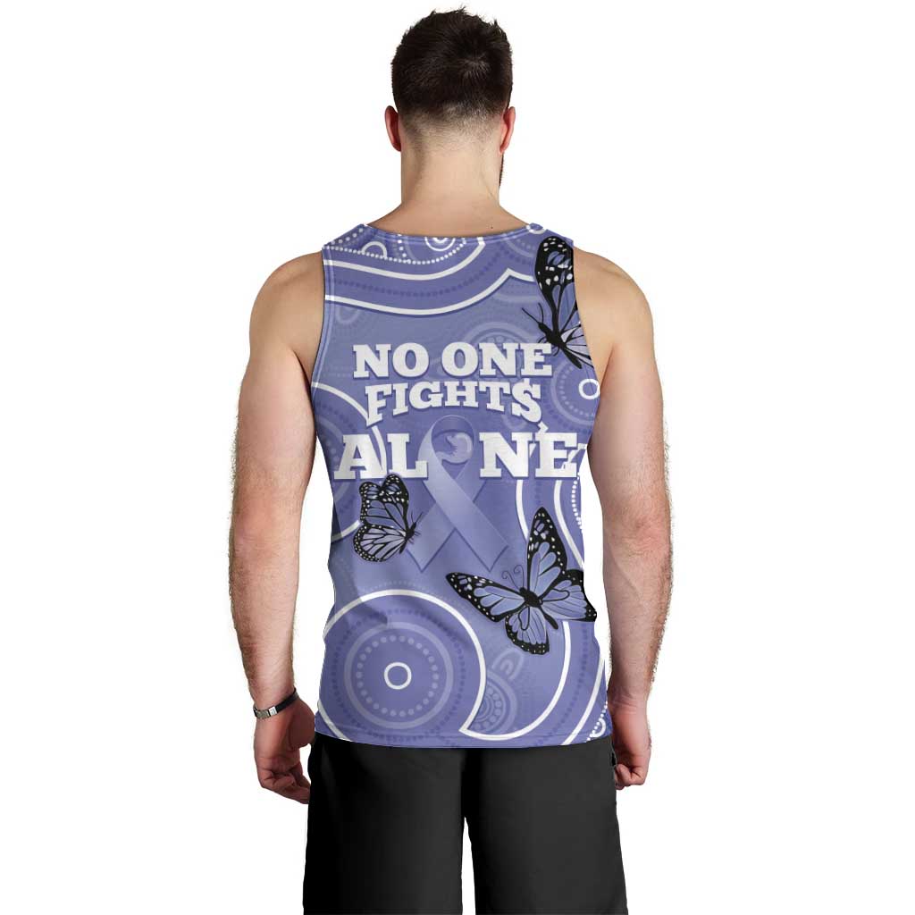 Australia Stomach Cancer Awareness Men Tank Top No One Fights Alone Aboriginal Art