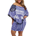 Australia Stomach Cancer Awareness Off Shoulder Short Dress No One Fights Alone Aboriginal Art