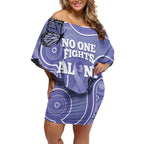 Australia Stomach Cancer Awareness Off Shoulder Short Dress No One Fights Alone Aboriginal Art