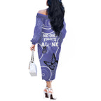 Australia Stomach Cancer Awareness Off The Shoulder Long Sleeve Dress No One Fights Alone Aboriginal Art
