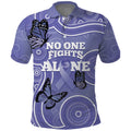 Australia Stomach Cancer Awareness Polo Shirt No One Fights Alone Aboriginal Art