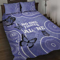 Australia Stomach Cancer Awareness Quilt Bed Set No One Fights Alone Aboriginal Art