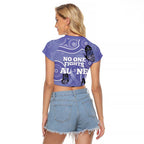 Australia Stomach Cancer Awareness Raglan Cropped T Shirt No One Fights Alone Aboriginal Art