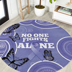Australia Stomach Cancer Awareness Round Carpet No One Fights Alone Aboriginal Art