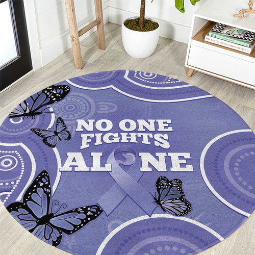 Australia Stomach Cancer Awareness Round Carpet No One Fights Alone Aboriginal Art