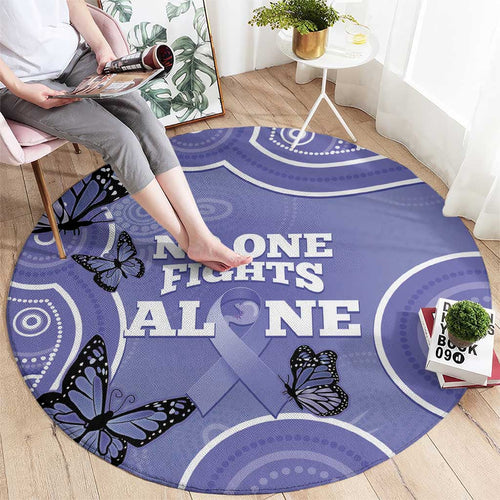 Australia Stomach Cancer Awareness Round Carpet No One Fights Alone Aboriginal Art