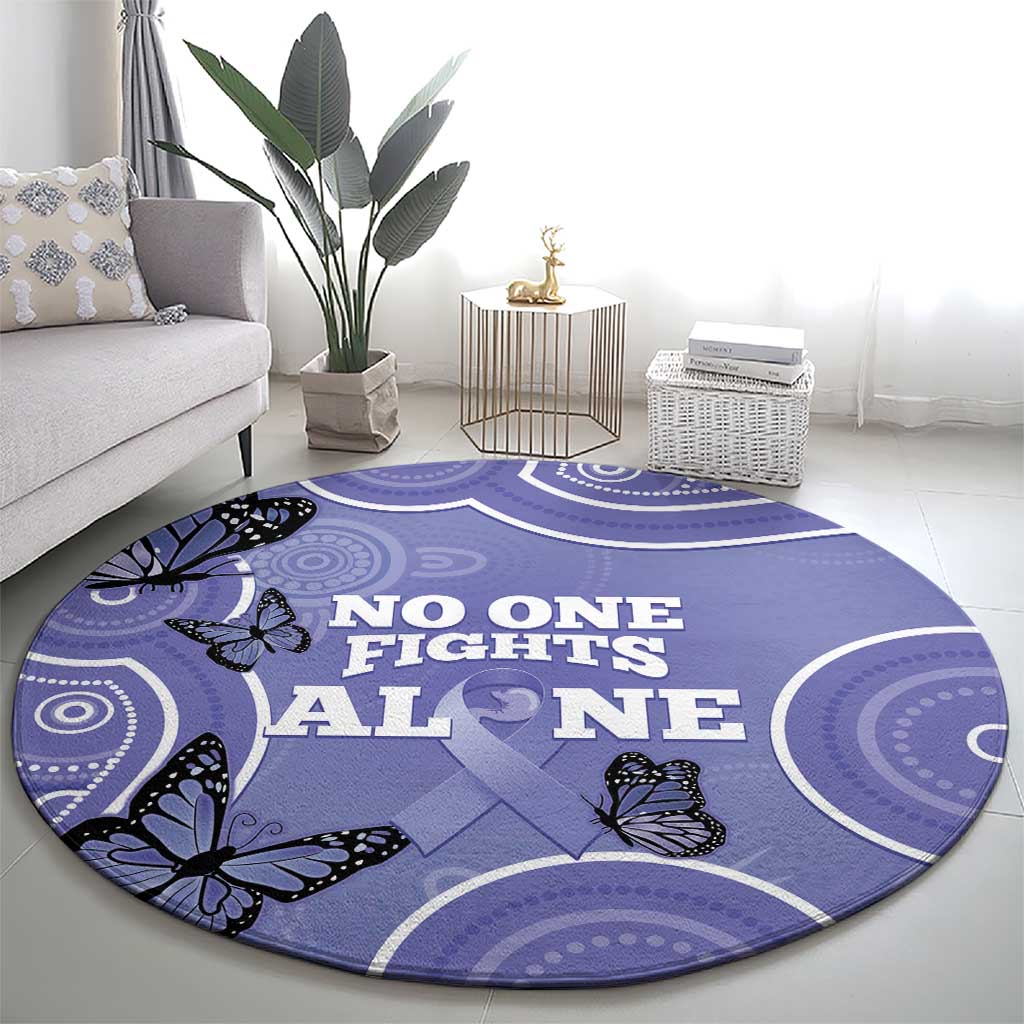 Australia Stomach Cancer Awareness Round Carpet No One Fights Alone Aboriginal Art