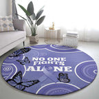 Australia Stomach Cancer Awareness Round Carpet No One Fights Alone Aboriginal Art