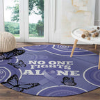 Australia Stomach Cancer Awareness Round Carpet No One Fights Alone Aboriginal Art