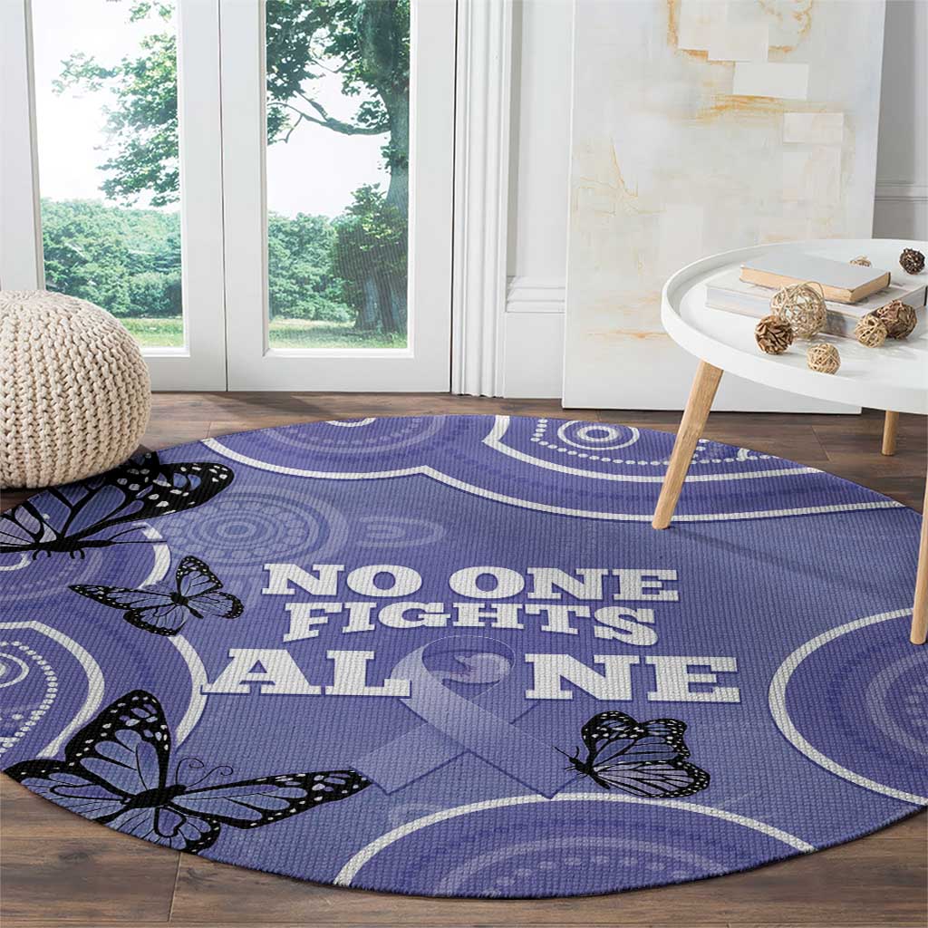 Australia Stomach Cancer Awareness Round Carpet No One Fights Alone Aboriginal Art