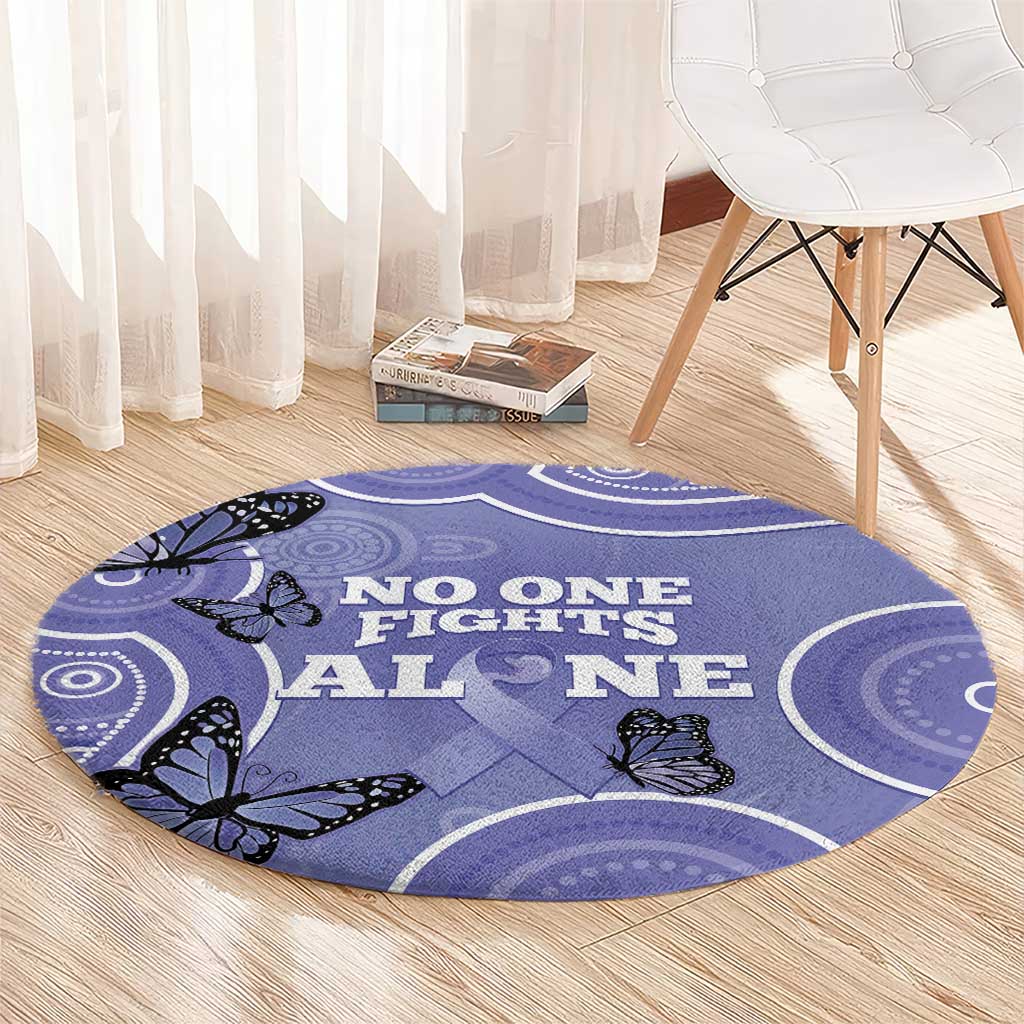 Australia Stomach Cancer Awareness Round Carpet No One Fights Alone Aboriginal Art
