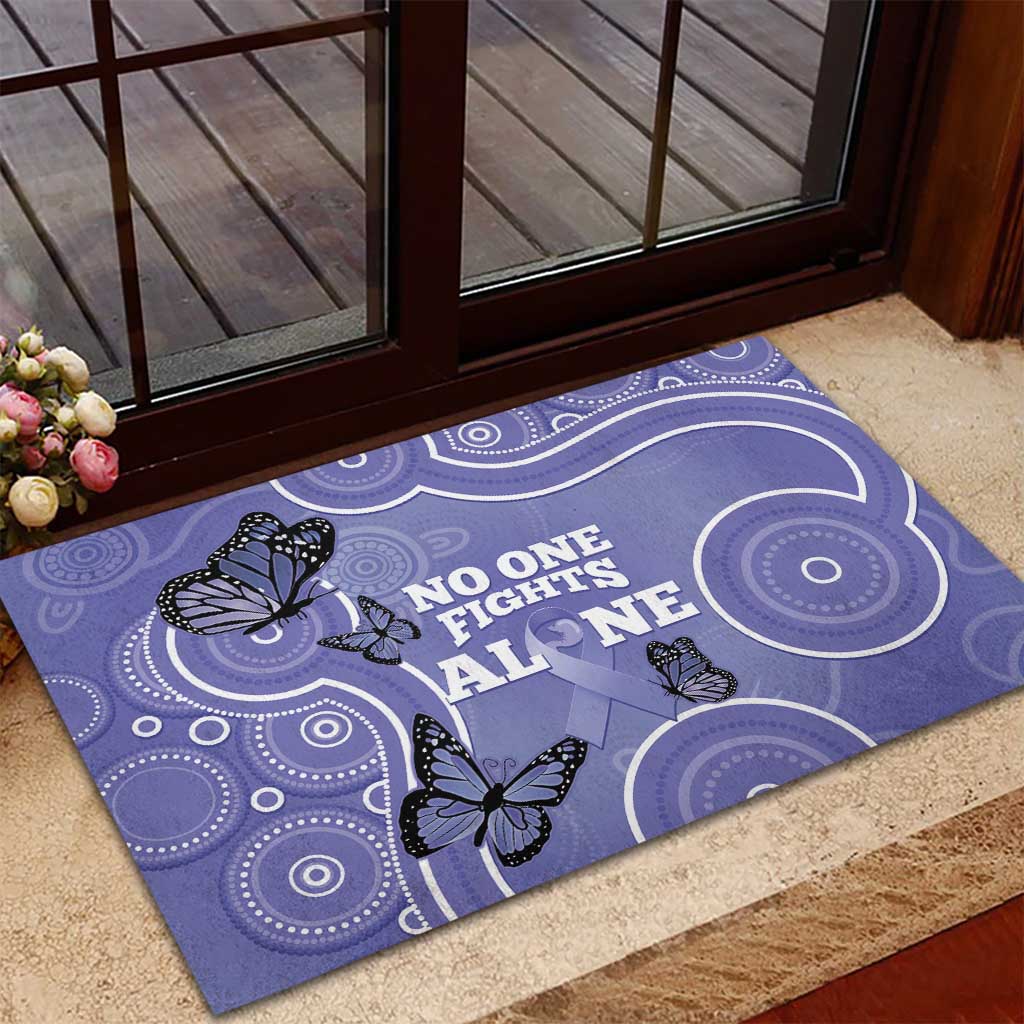Australia Stomach Cancer Awareness Rubber Doormat No One Fights Alone Aboriginal Art