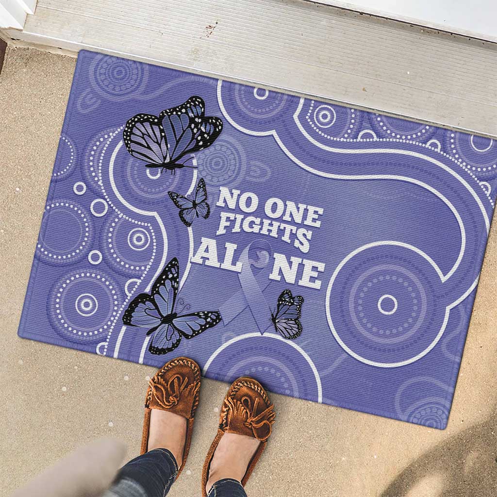 Australia Stomach Cancer Awareness Rubber Doormat No One Fights Alone Aboriginal Art