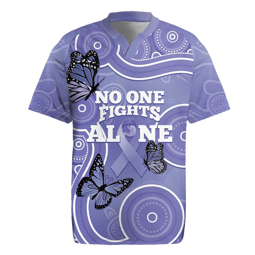 Australia Stomach Cancer Awareness Rugby Jersey No One Fights Alone Aboriginal Art