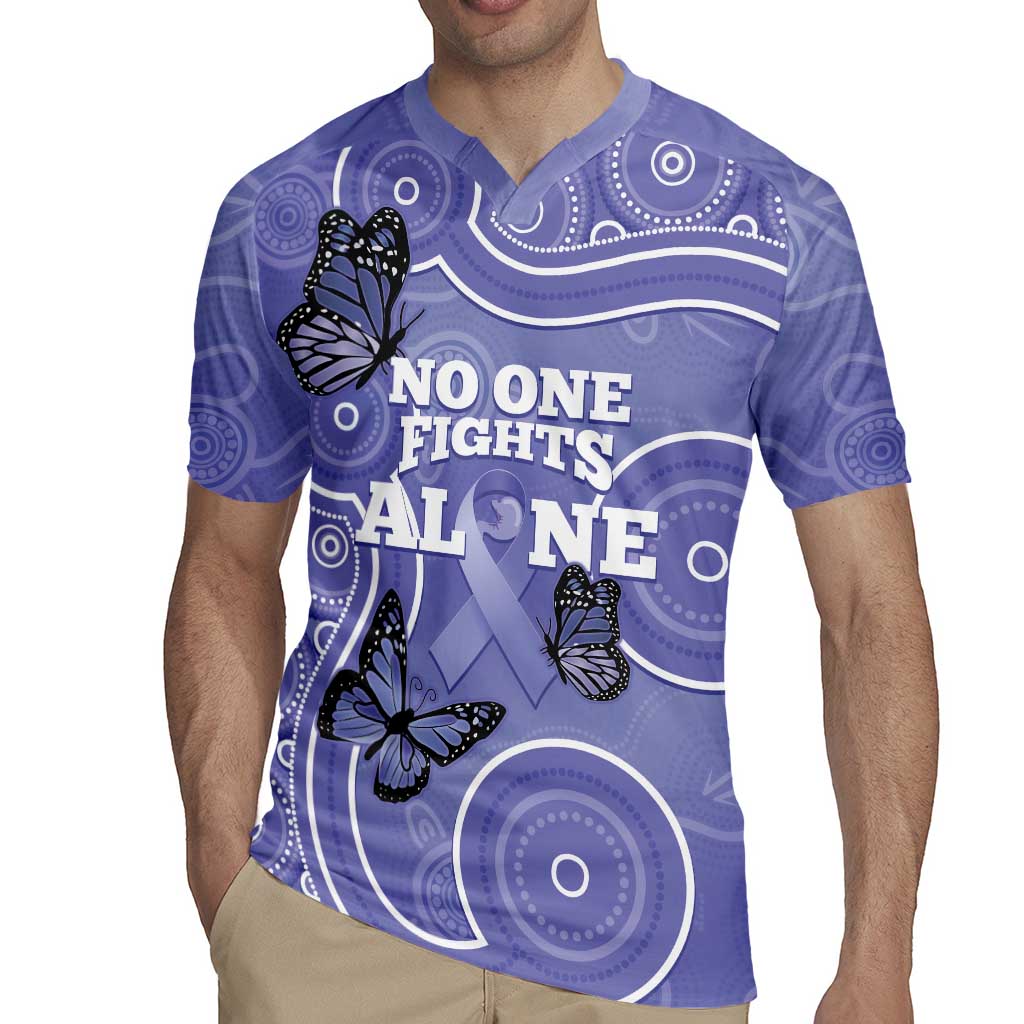 Australia Stomach Cancer Awareness Rugby Jersey No One Fights Alone Aboriginal Art