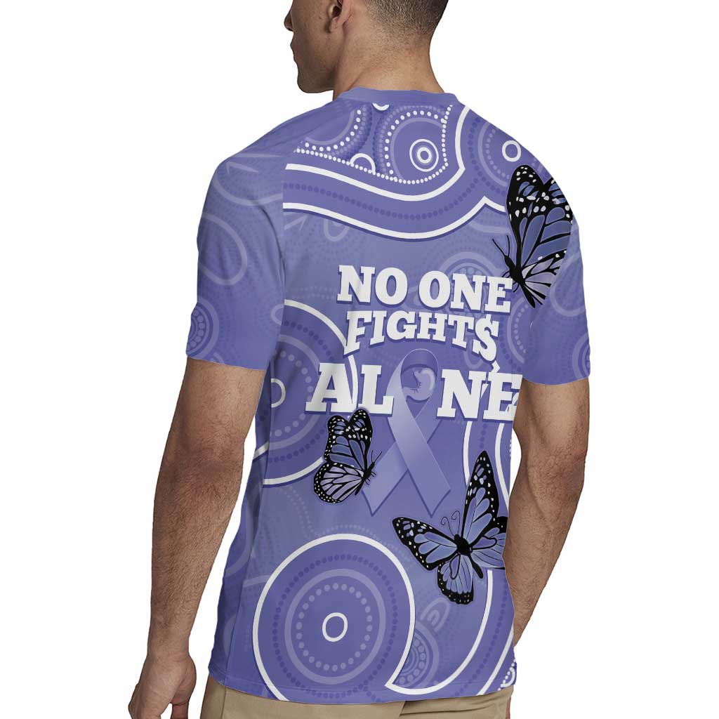 Australia Stomach Cancer Awareness Rugby Jersey No One Fights Alone Aboriginal Art