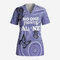 Australia Stomach Cancer Awareness Scrub Top No One Fights Alone Aboriginal Art - Aussie Hoodie