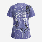 Australia Stomach Cancer Awareness Scrub Top No One Fights Alone Aboriginal Art - Aussie Hoodie