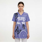 Australia Stomach Cancer Awareness Scrub Top No One Fights Alone Aboriginal Art - Aussie Hoodie