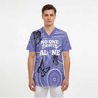 Australia Stomach Cancer Awareness Scrub Top No One Fights Alone Aboriginal Art - Aussie Hoodie