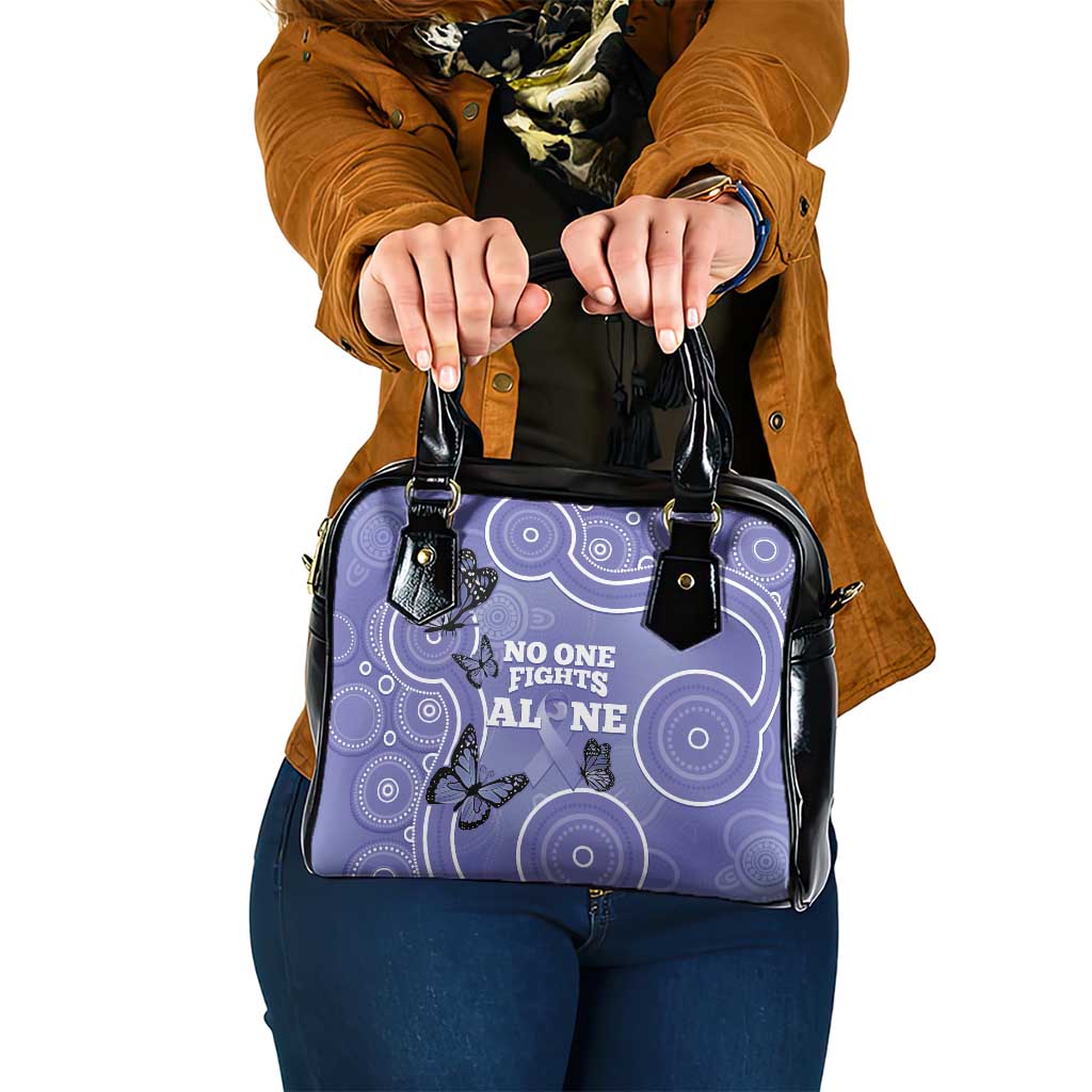 Australia Stomach Cancer Awareness Shoulder Handbag No One Fights Alone Aboriginal Art