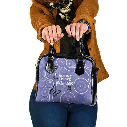 Australia Stomach Cancer Awareness Shoulder Handbag No One Fights Alone Aboriginal Art