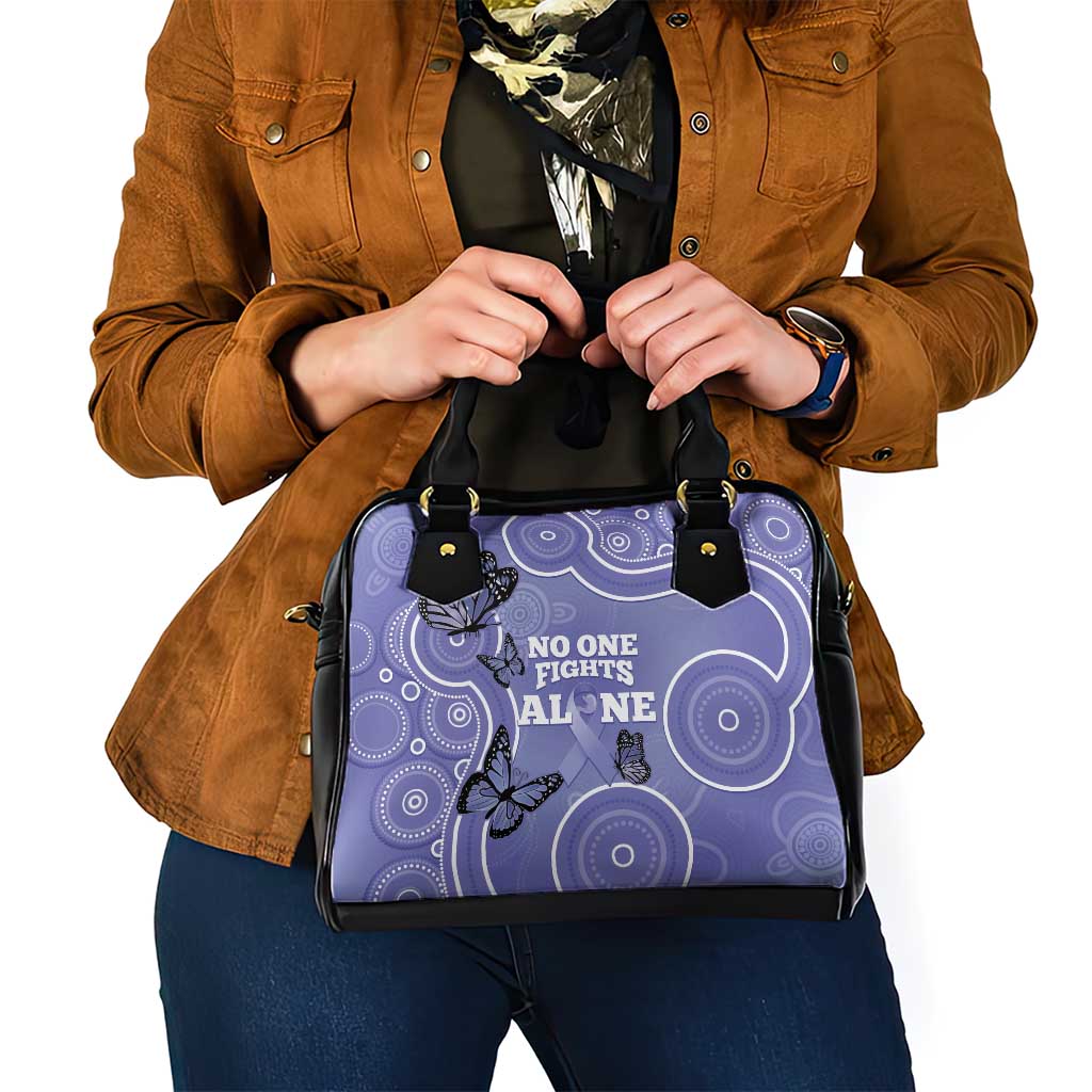 Australia Stomach Cancer Awareness Shoulder Handbag No One Fights Alone Aboriginal Art