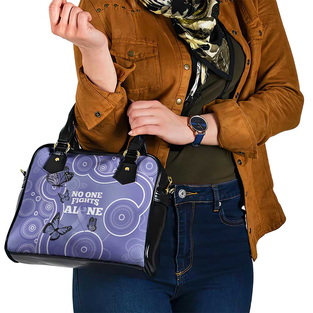 Australia Stomach Cancer Awareness Shoulder Handbag No One Fights Alone Aboriginal Art