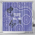 Australia Stomach Cancer Awareness Shower Curtain No One Fights Alone Aboriginal Art